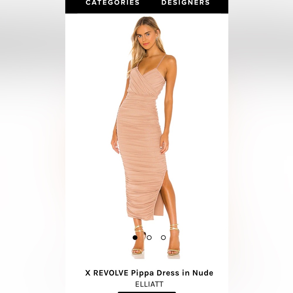 Elegant Revolve Pippa Dress in Nude